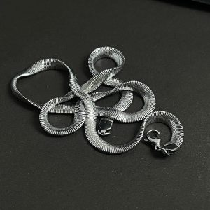 Alternative view of 5mm Silver Snake Neck Chain