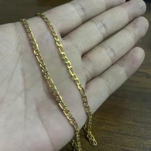 Alternative view of 3mm Golden Figaro Neck Chain