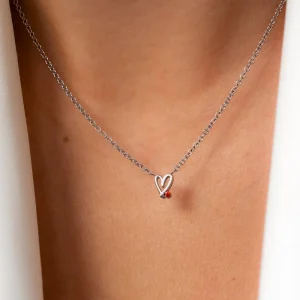 Alternative view of Doodle Heart with birthstone