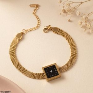 Alternative view of Stainless Steel Square Watch Design Bracelet