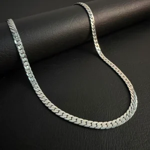 7mm Silver Italian Curb Link Neck Chain